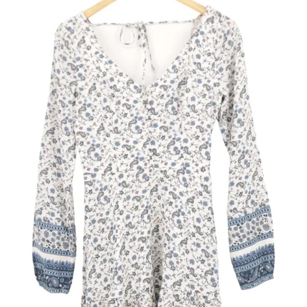 Hollister Blue and White Floral Blouse Size XS